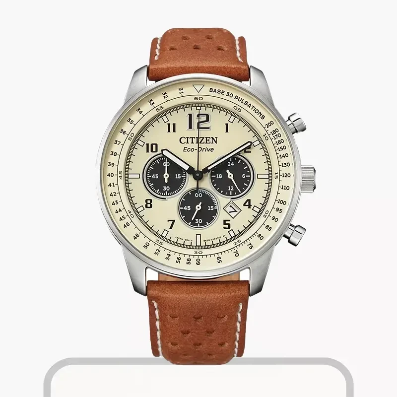 Citizen Eco-Drive Chronograph Calf Leather Men's Watch- CA4500-08X